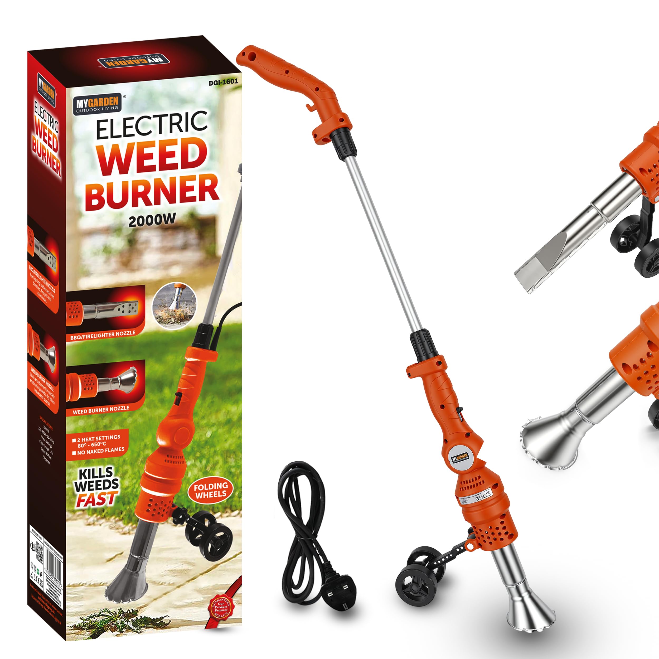 My Garden Electric Weed Burner 2000W– Dual Heat Setting Weed